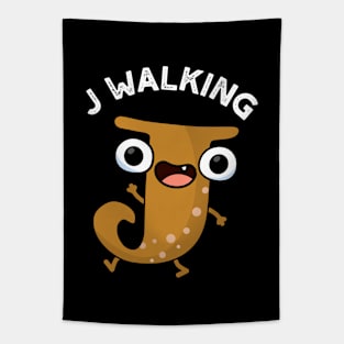 J Walking Funny Alphabet Pun Tapestry