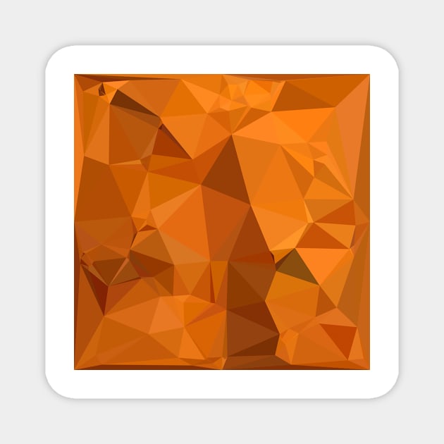 Dark Orange Carrot Abstract Low Polygon Background Magnet by retrovectors