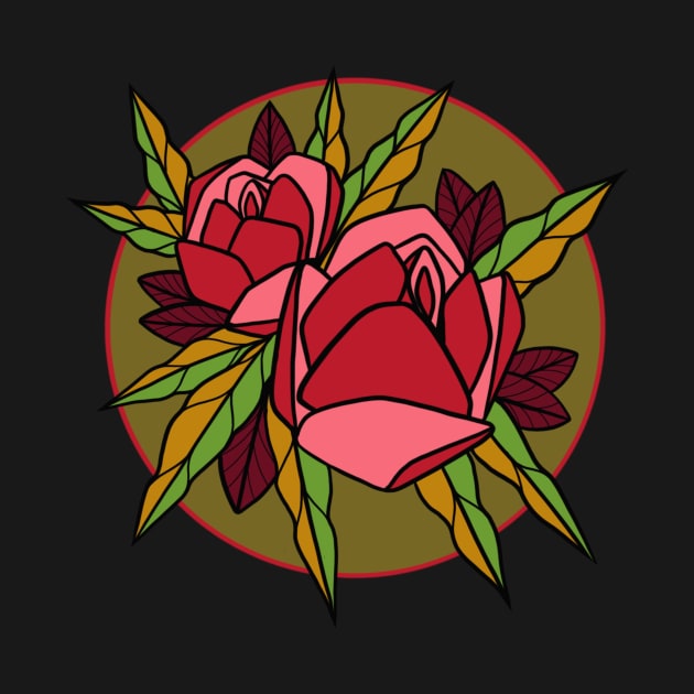 Art Deco roses by InkSmith