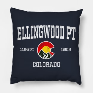 Ellingwood Point Colorado 14ers Vintage Athletic Mountains Pillow