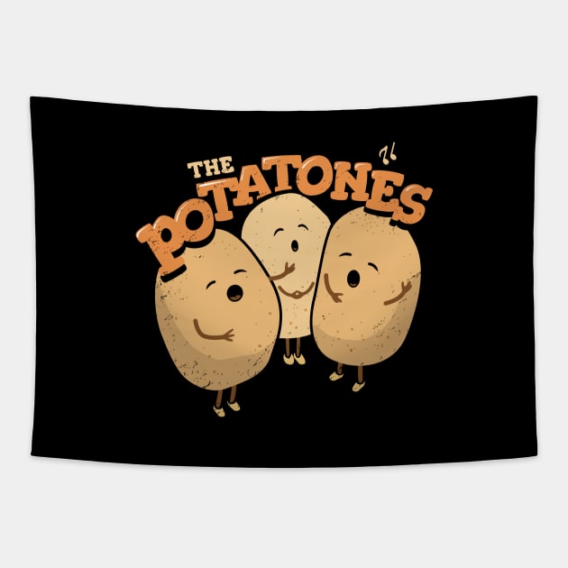 The Potatones - Veggie Pun Singing Trio Tapestry by propellerhead