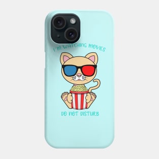 I am watching movies, cute cat Phone Case