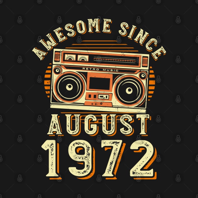 Funny Birthday Quote, Awesome Since August 1972, Cool Birthday by Estrytee