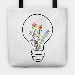 floral lightbulb Tote