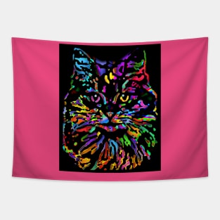 Cat of Color Tapestry