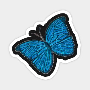 Blue Butterfly in bedazzled Magnet