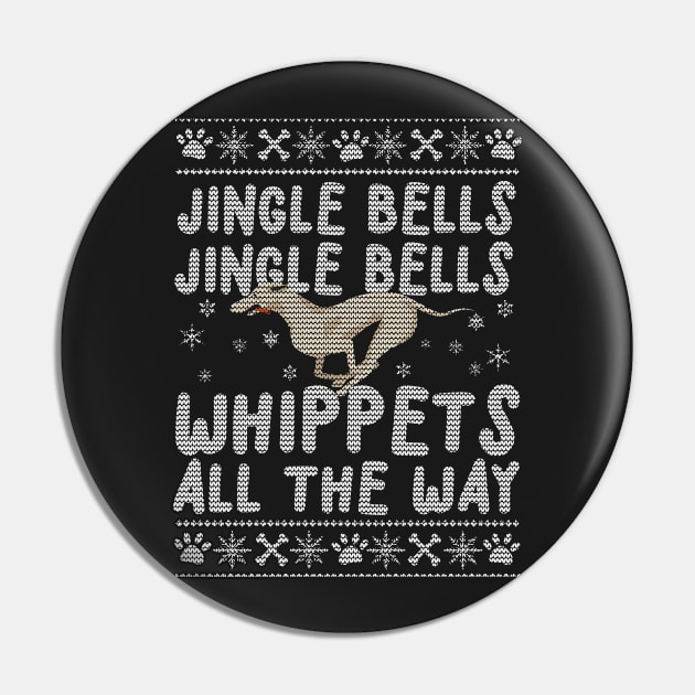 Whippets All the Way Christmas Sweater Pin by Eclixir