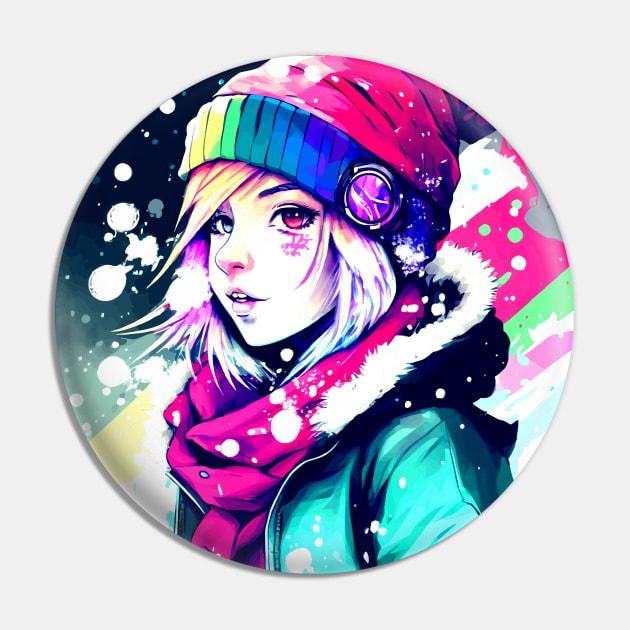 Anime Girl Cute Christmas Holiday Vibes Pin by MaystarUniverse