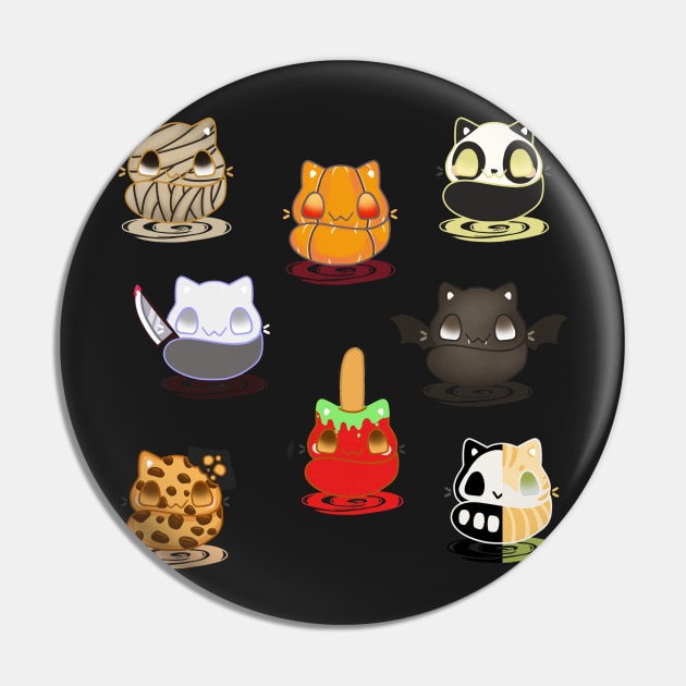 Set of kawaii halloween cats real breeds and fantasy cat Pin by astronauticarte
