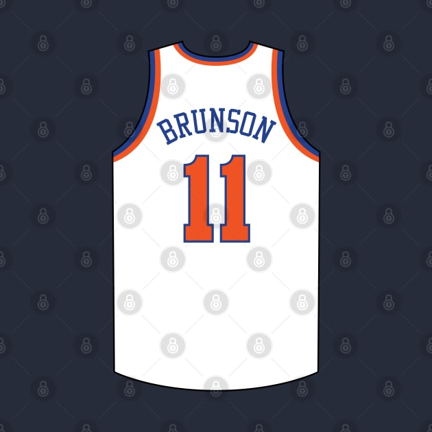 Jalen Brunson New York Jersey White Qiangy by qiangdade