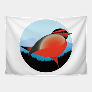 Cute garden birdies : Mountain forest Tapestry