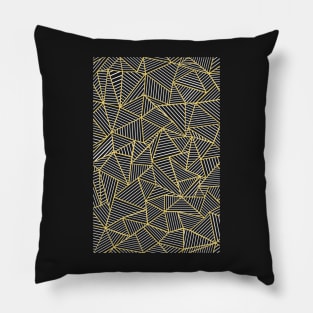 Ab Out Double Repeat Black and Gold Pillow