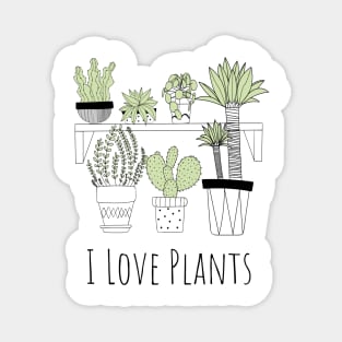 I Love Plants (dark) Magnet