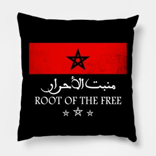 Morocco Flag Vintage Style Retro National Morocco Flag Pillow