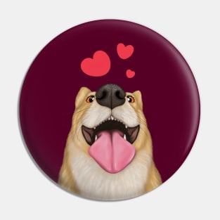 Corgi love - goofy dog portrait illustrated Pin