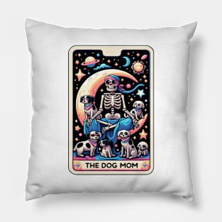 The Dog Mother Funny Tarot Skeleton Moon Astrology Pillow