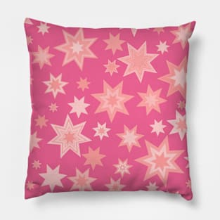 Blush Pink Stars on Warm Pink Pillow