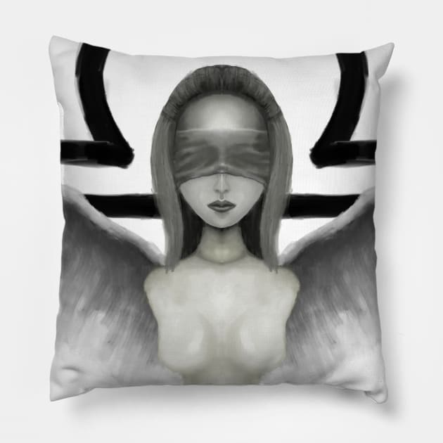 Dark zodiac series : Libra Pillow by knife vs face