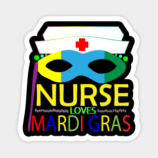 Nurse Loves Mardi Gras attractive Magnet