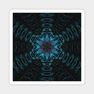 Blue Laser Space Flower Black Goth Spine Skeleton Spooky Magnet