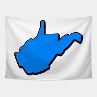 Bright Blue West Virginia Outline Tapestry