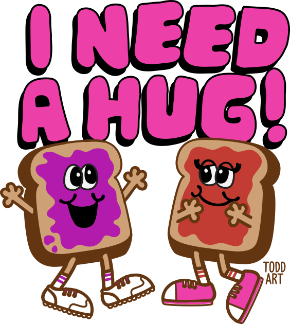 I NEED A HUG Kids T-Shirt by toddgoldmanart