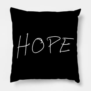 Hope - Rob Benedict Handwriting - white font Pillow