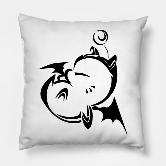 Moogle outline Pillow by DRKNT