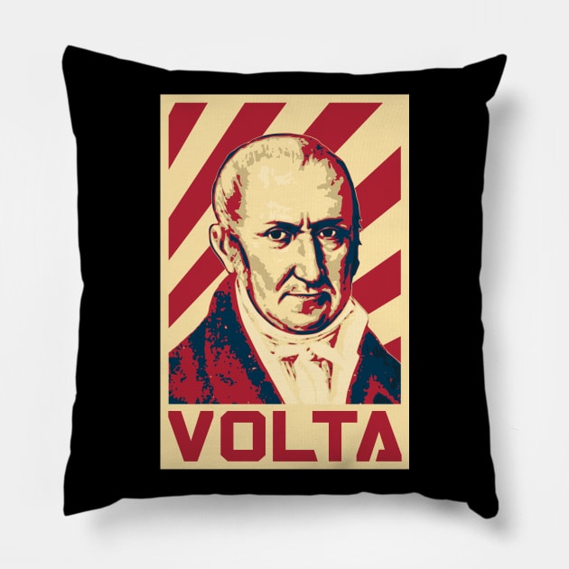 Alessandro Volta Retro Pillow by Nerd_art