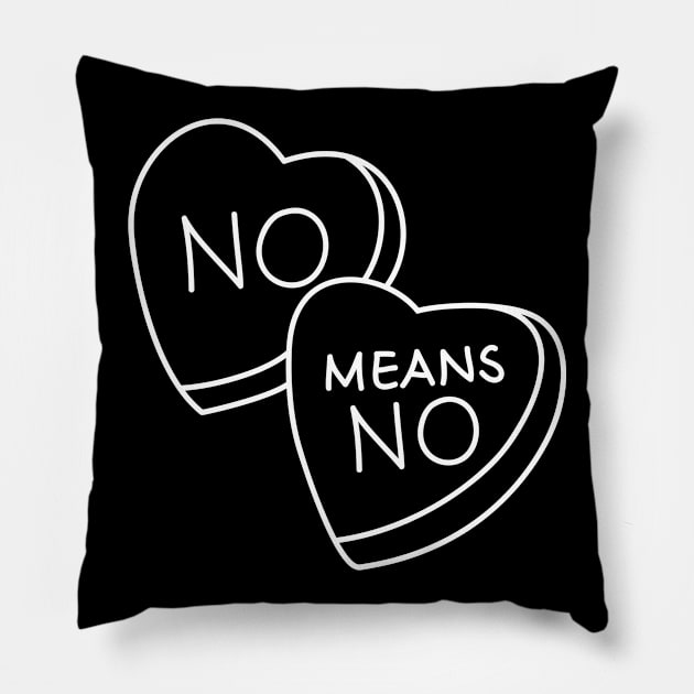 No means no lineart Pillow by tshirtguild