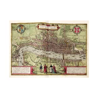 Map of London, 16th century (C026/8906) T-Shirt