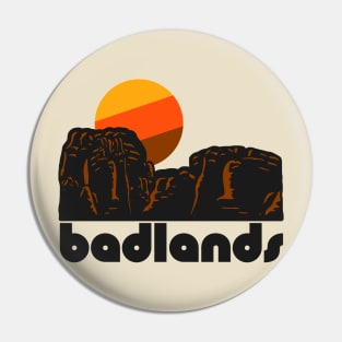 Retro Badlands ))(( Tourist Souvenir National Park Design Pin