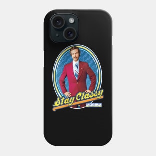 Anchorman Ron Burgundy Stay Classy Framed Portrait Phone Case