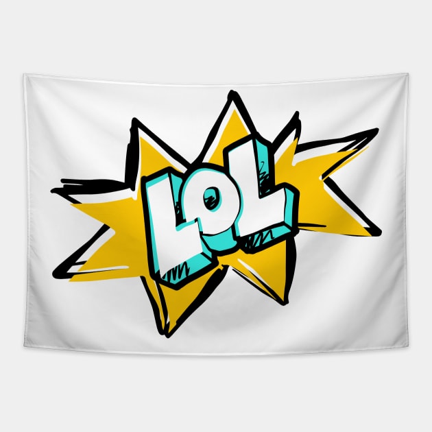 Vintage, retro Comic Design - LOL Tapestry by LR_Collections