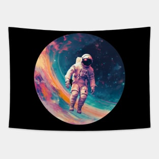 Cosmic Explorer - Space Traveling Astronaut T-shirt Design Tapestry