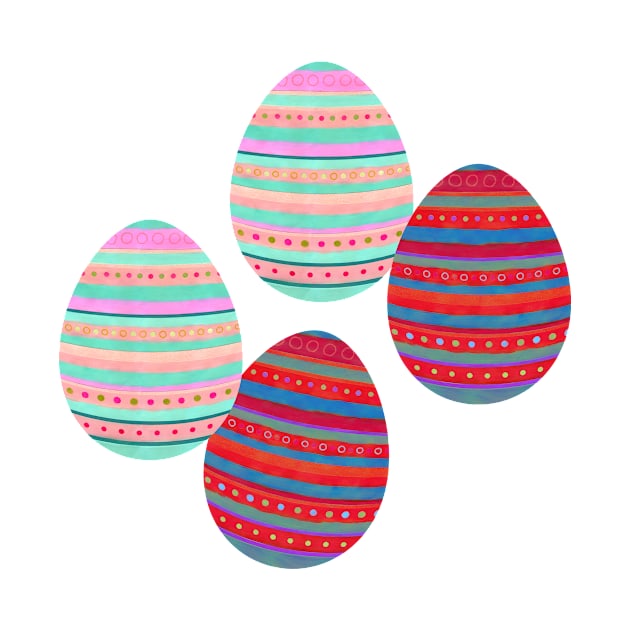 Easter Eggs - Stripes, Circles by MitaDreamDesign