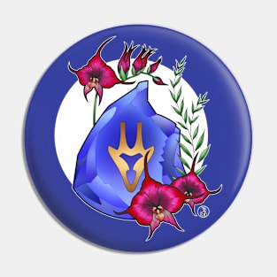Dragoon from FF14 Job Crystal with Flowers T-Shirt Pin