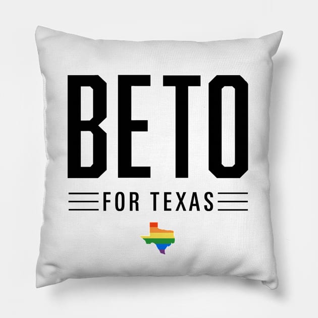 LGBTQ Beto O'Rourke For Texas 2024 | Beto Orourke 2022 Texas Governor | LGBT Gay Pride T-Shirt Pillow by BlueWaveTshirts