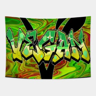 Vegan V Green Tapestry