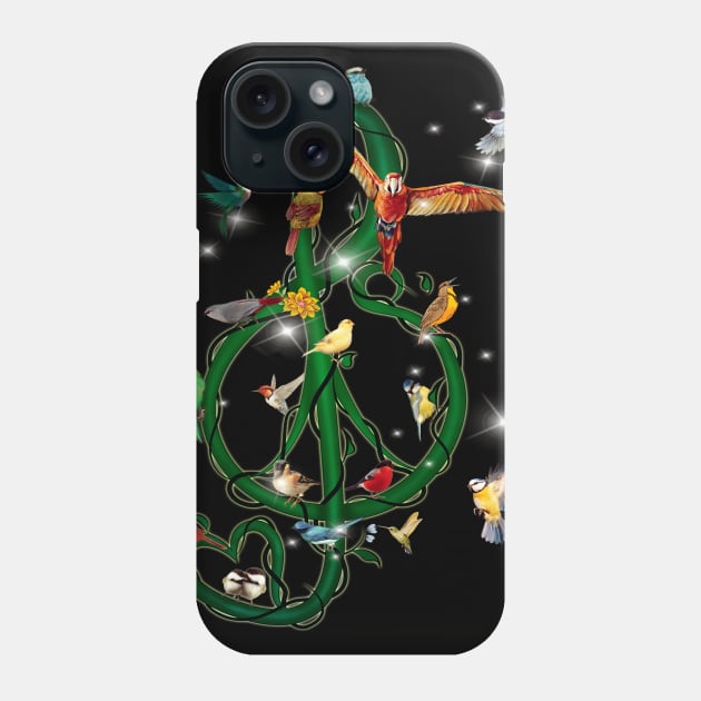 Colorful Bird Musical Note Costume Gift Phone Case by Pretr=ty