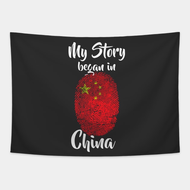 China Flag Fingerprint My Story DNA Chinese Tapestry by Your Culture & Merch