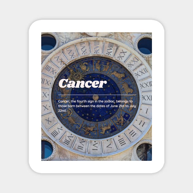 Cancer Zodiac Roman Numeral Print Magnet by madiwestdal