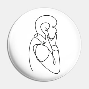 Man Line Art Pin