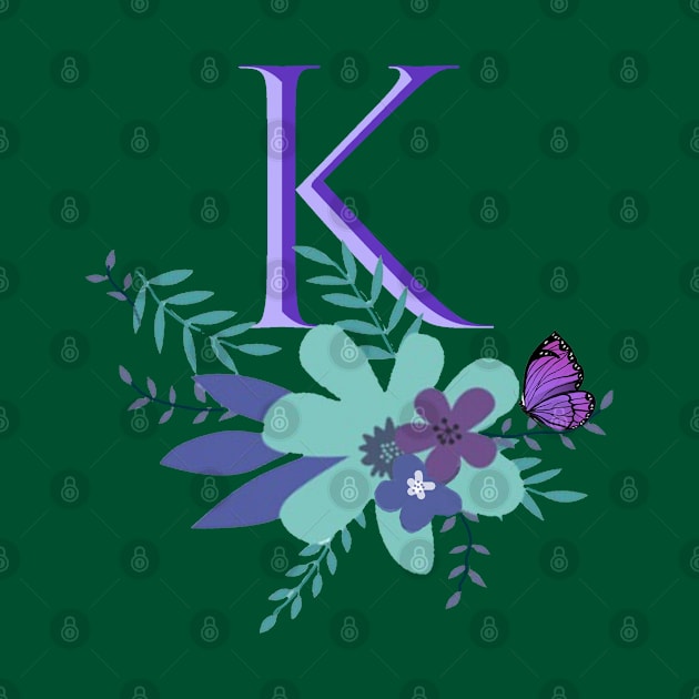 Monogram Botanical Flower K by BIBLIOTEECA