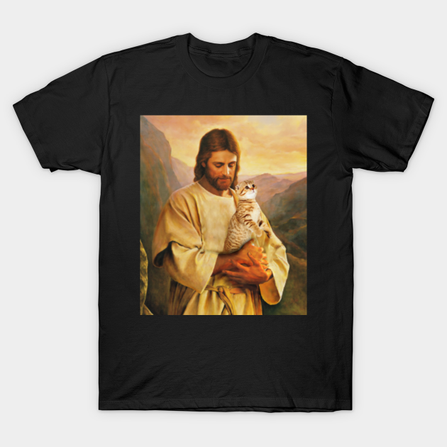 cats and jesus lover gift - Cat And Jesus - T-Shirt