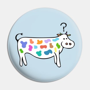 Questionable Cow - Funny Cute Cow Ilustration Pin