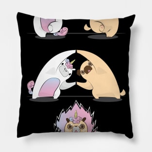 Pug with Unicorn Fusion Pillow