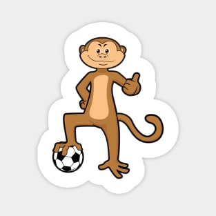 Monkey at Sports with Soccer ball Magnet