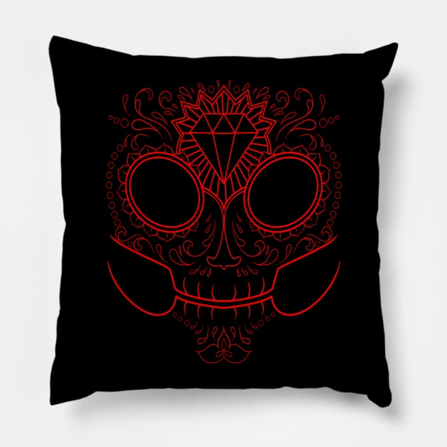 Oscaro the Red Skull Pillow by Boulinosaure