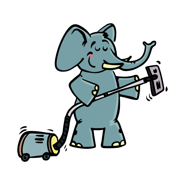 Elephant with Vacuum Cleaner by schlag.art